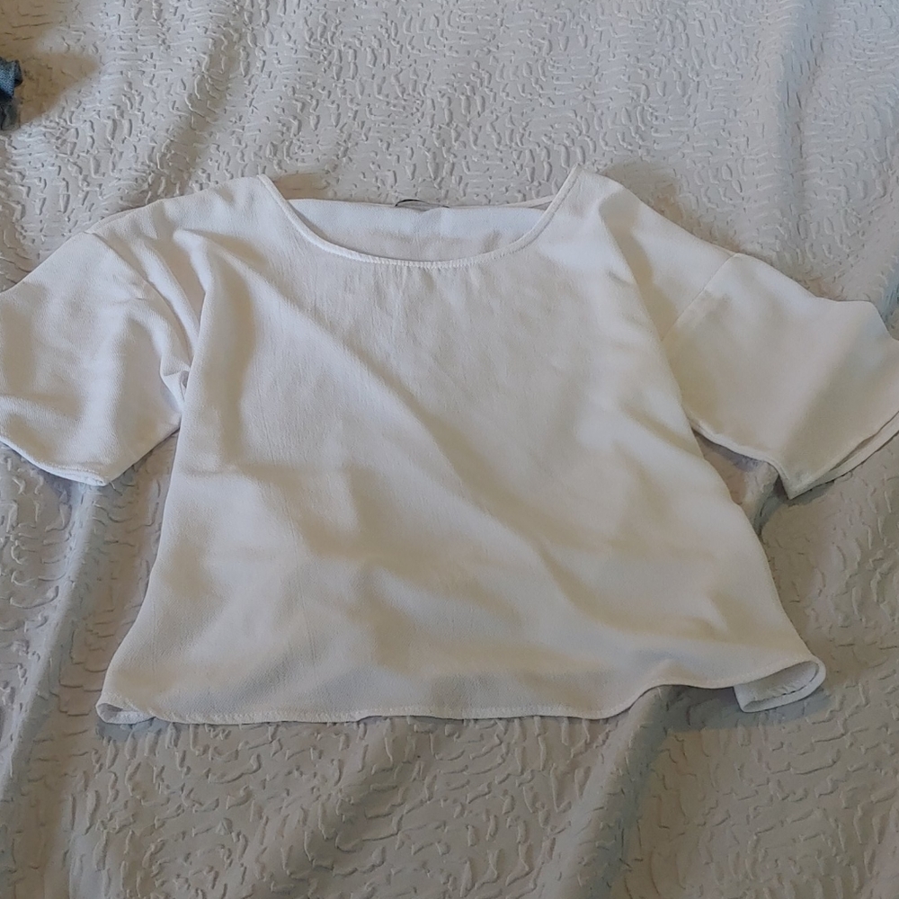 West Kel White Tie Back Blouse
